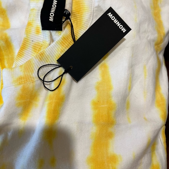 NWT Revolve Monrow Tie Dye Cropped Super Soft Sweater - Picture 2 of 3